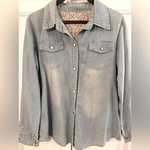 Light Blue Denim Button-Up Shirt 6